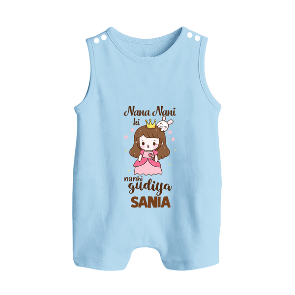 Nani Nani Ki Nanhi Gudiya Romper Suit / Sleeveless Romper | Custom Baby Romper Suit / Sleeveless Romper for Nani and Nani's Little Princess - BABY BLUE - 0 - 5 Months Old (Chest 18")