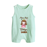 Nani Nani Ki Nanhi Gudiya Romper Suit / Sleeveless Romper | Custom Baby Romper Suit / Sleeveless Romper for Nani and Nani's Little Princess - MINT GREEN - 0 - 5 Months Old (Chest 18")