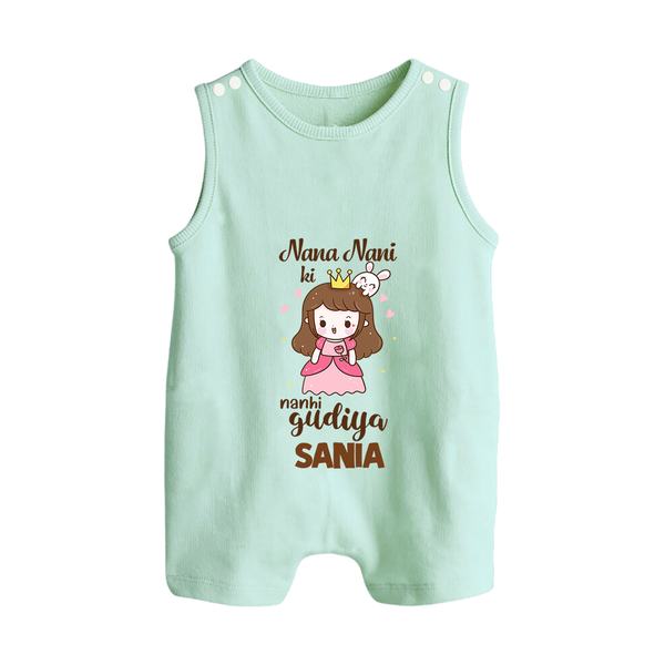Nani Nani Ki Nanhi Gudiya Romper Suit / Sleeveless Romper | Custom Baby Romper Suit / Sleeveless Romper for Nani and Nani's Little Princess - MINT GREEN - 0 - 5 Months Old (Chest 18")