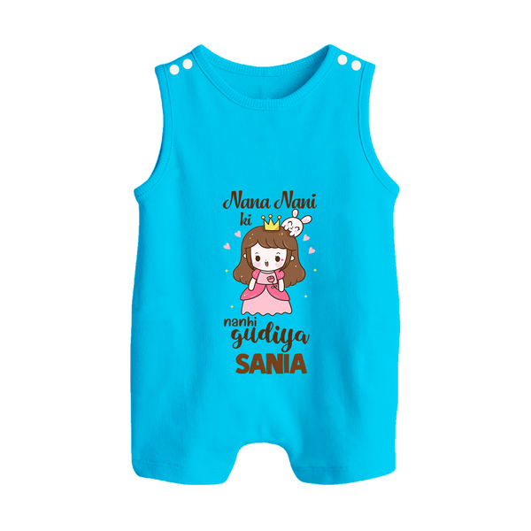 Nani Nani Ki Nanhi Gudiya Romper Suit / Sleeveless Romper | Custom Baby Romper Suit / Sleeveless Romper for Nani and Nani's Little Princess - SKY BLUE - 0 - 5 Months Old (Chest 18")