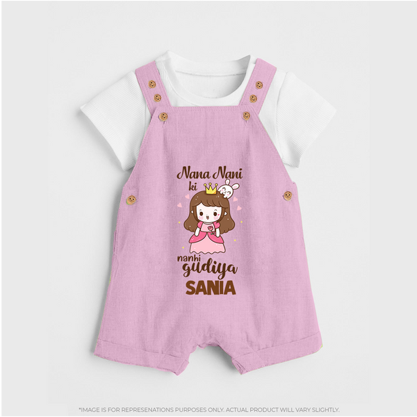 Nani Nani Ki Nanhi Gudiya Dungaree Set | Custom Baby Dungaree Set for Nani and Nani's Little Princess - BABY PINK - 0 - 5 Months Old (Chest 18")