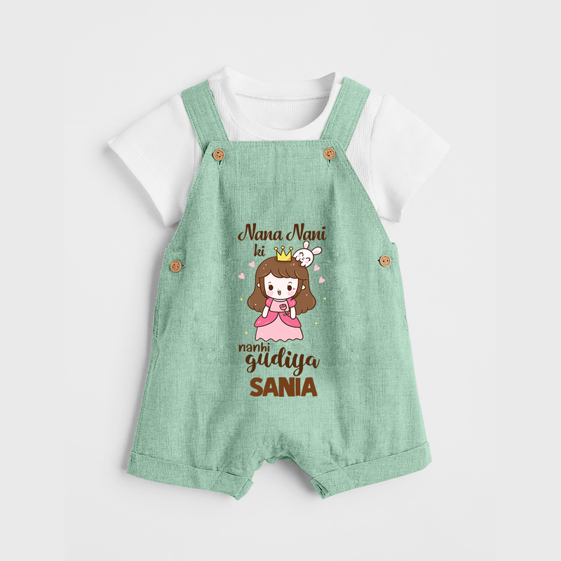 Nani Nani Ki Nanhi Gudiya Dungaree Set | Custom Baby Dungaree Set for Nani and Nani's Little Princess - MINT GREEN - 0 - 5 Months Old (Chest 18")