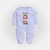 Nani Nani Ki Nanhi Gudiya Sleep Suit / Full Sleeve Body Suit | Custom Baby Sleep Suit / Full Sleeve Body Suit for Nani and Nani's Little Princess - BABY BLUE - New Born (Chest 7.5")