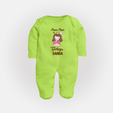 Nani Nani Ki Nanhi Gudiya Sleep Suit / Full Sleeve Body Suit | Custom Baby Sleep Suit / Full Sleeve Body Suit for Nani and Nani's Little Princess - LIME GREEN - New Born (Chest 7.5")
