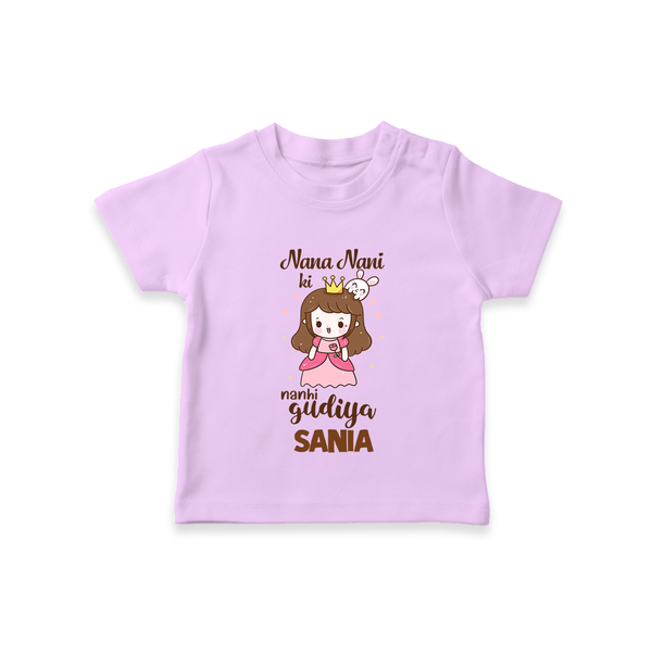 Nani Nani Ki Nanhi Gudiya T-Shirt | Custom Baby T-Shirt for Nani and Nani's Little Princess - LILAC - 0-5 Months Old (Chest 17")