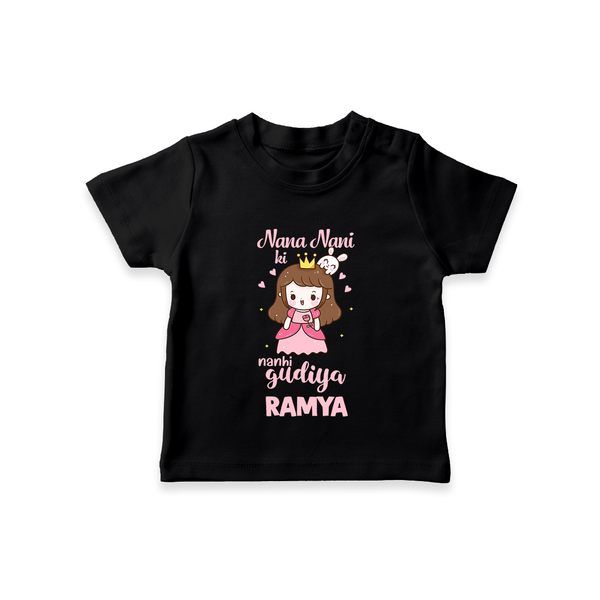 Nani Nani Ki Nanhi Gudiya T-Shirt | Custom Baby T-Shirt for Nani and Nani's Little Princess - BLACK - 0-5 Months Old (Chest 17")