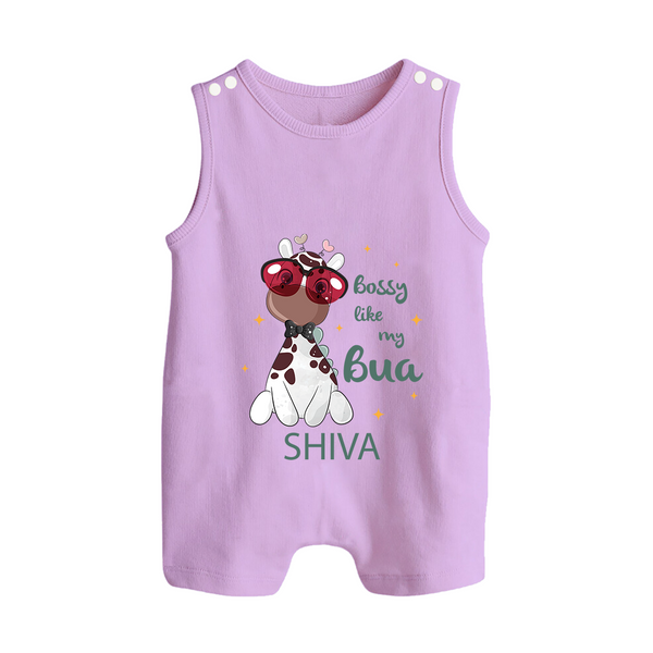 Bossy Like My Bua Romper Suit / Sleeveless Romper | Personalized Baby Romper Suit / Sleeveless Romper for Bua's Little Boss - LILAC - 0 - 5 Months Old (Chest 18")