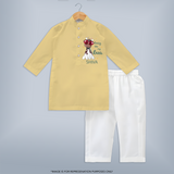 Bossy Like My Bua Kurta Set | Personalized Baby Kurta Set for Bua's Little Boss - PASTEL YELLOW - 3 - 6 Months Old (Chest 24", Kurta Length 14'', Waist 19", Pant Length 14")