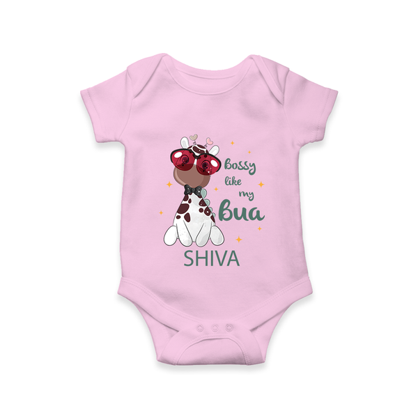 Bossy Like My Bua Romper / Onesie | Personalized Baby Romper / Onesie for Bua's Little Boss - BABY PINK - New Born (Chest 14")