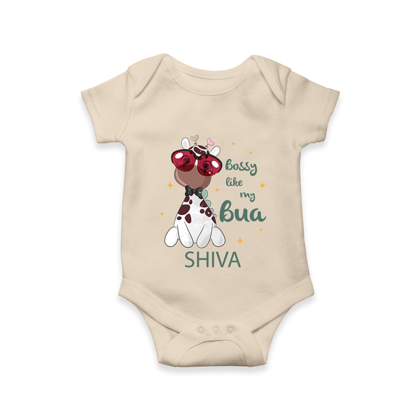 Bossy Like My Bua Romper / Onesie | Personalized Baby Romper / Onesie for Bua's Little Boss - IVORY - New Born (Chest 14")