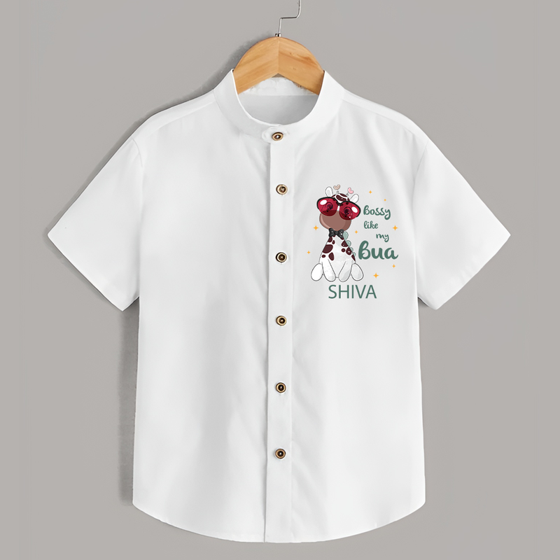 Bossy Like My Bua Shirt | Personalized Baby Shirt for Bua's Little Boss - WHITE - 0 - 6 Months Old (Chest 23")