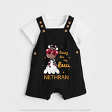 Bossy Like My Bua Dungaree Set | Personalized Baby Dungaree Set for Bua's Little Boss - BLACK - 0 - 5 Months Old (Chest 18")