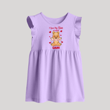 I Love My Bua So Much Baby Frock | Custom Baby Frock for Bua's Little Love - LILAC - 0 - 3 Months Old (Chest 17")