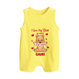I Love My Bua So Much Romper Suit / Sleeveless Romper | Custom Baby Romper Suit / Sleeveless Romper for Bua's Little Love - PASTEL YELLOW - 0 - 5 Months Old (Chest 18")
