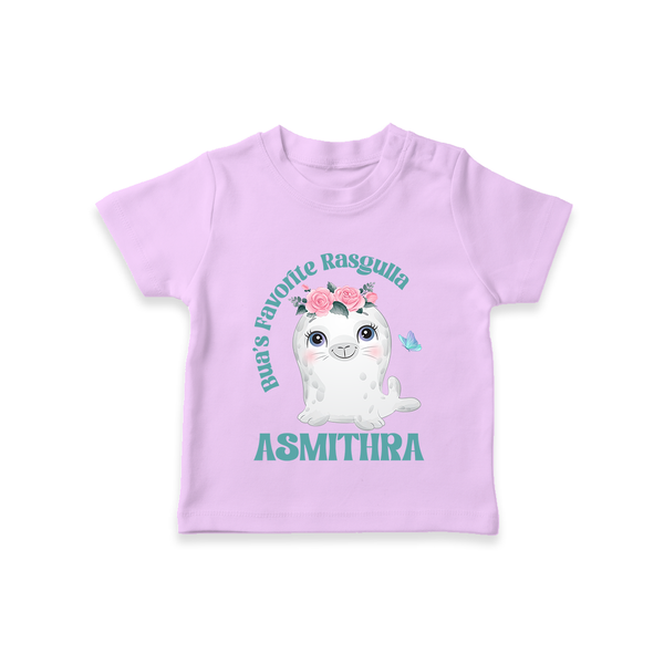 Bua's Favourite Rasagulla T-Shirt | Personalized Baby T-Shirt for Bua's Favorite - LILAC - 0-5 Months Old (Chest 17")