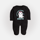 Bua's Favourite Rasagulla Sleep Suit / Full Sleeve Body Suit | Personalized Baby Sleep Suit / Full Sleeve Body Suit for Bua's Favorite - BLACK - New Born (Chest 7.5")