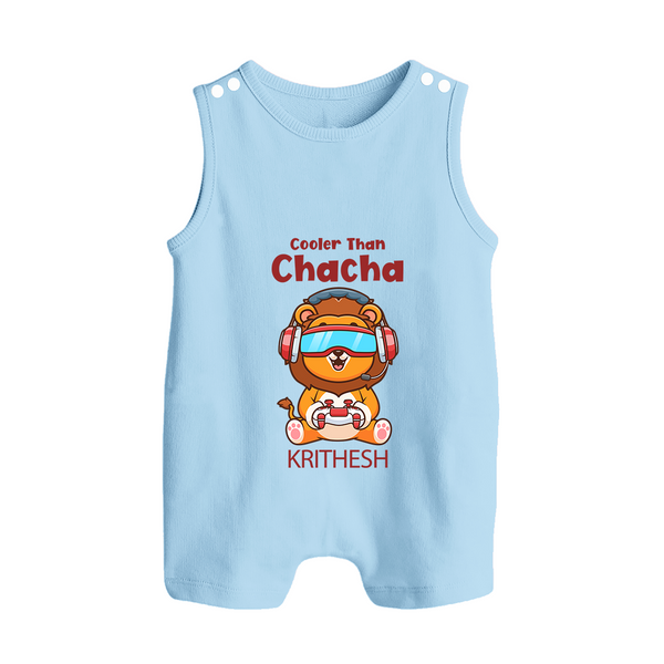 Cooler Than Chacha Romper Suit / Sleeveless Romper | Custom Baby Romper Suit / Sleeveless Romper for Chacha's Cool Kid - BABY BLUE - 0 - 5 Months Old (Chest 18")