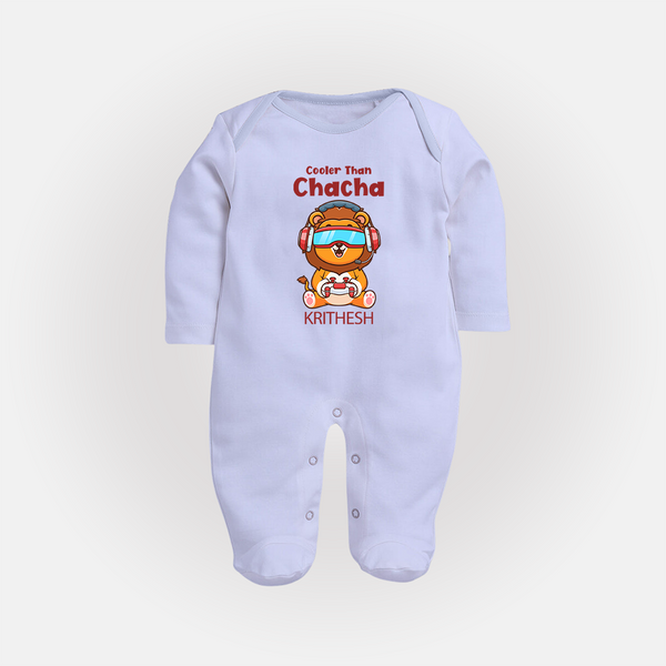 Cooler Than Chacha Sleep Suit / Full Sleeve Body Suit | Custom Baby Sleep Suit / Full Sleeve Body Suit for Chacha's Cool Kid - BABY BLUE - New Born (Chest 7.5")