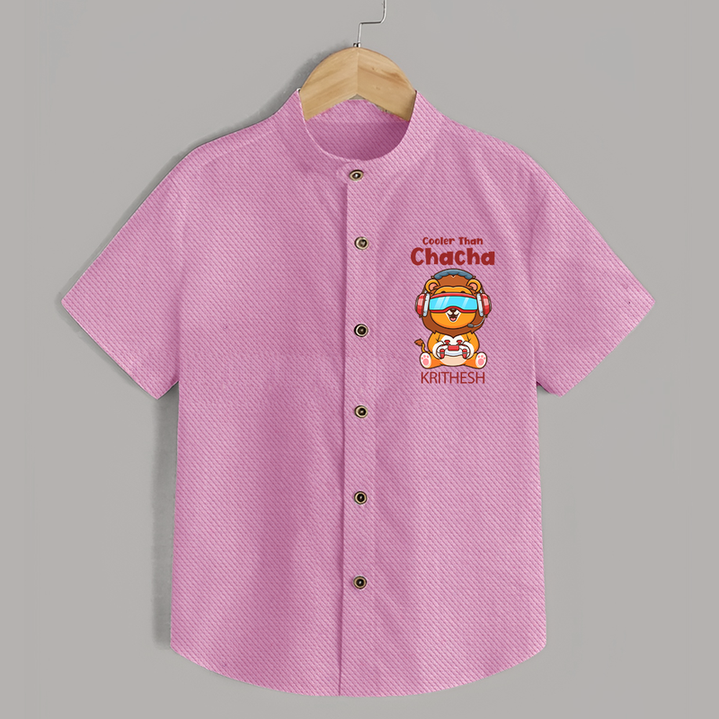 Cooler Than Chacha Shirt | Custom Baby Shirt for Chacha's Cool Kid - BABY PINK - 0 - 6 Months Old (Chest 23")