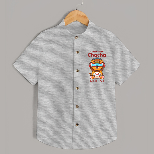 Cooler Than Chacha Shirt | Custom Baby Shirt for Chacha's Cool Kid - GREY - 0 - 6 Months Old (Chest 23")