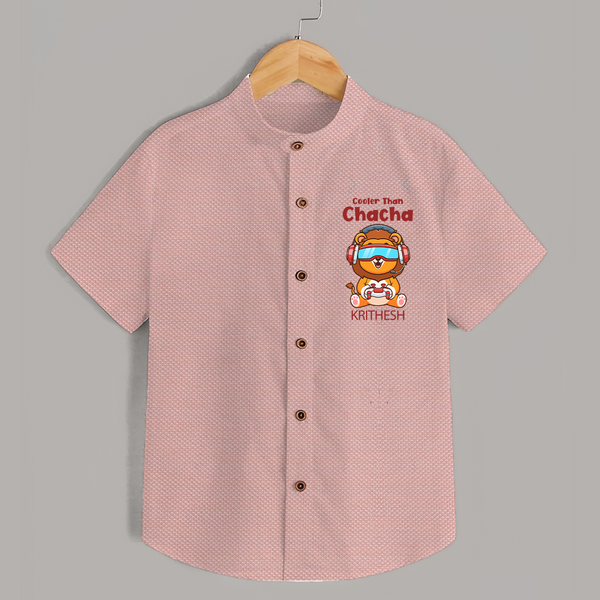 Cooler Than Chacha Shirt | Custom Baby Shirt for Chacha's Cool Kid - PEACH - 0 - 6 Months Old (Chest 23")