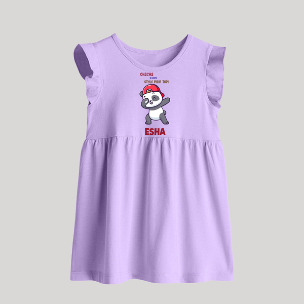Chacha Ki Copy Style Mein Topi Baby Frock | Personalized Baby Frock for Chacha's Little Copy - LILAC - 0 - 3 Months Old (Chest 17")