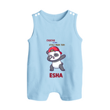 Chacha Ki Copy Style Mein Topi Romper Suit / Sleeveless Romper | Personalized Baby Romper Suit / Sleeveless Romper for Chacha's Little Copy - BABY BLUE - 0 - 5 Months Old (Chest 18")
