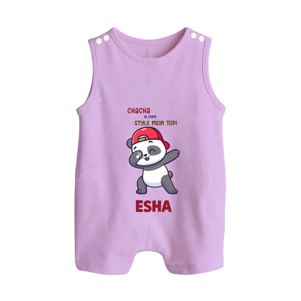 Chacha Ki Copy Style Mein Topi Romper Suit / Sleeveless Romper | Personalized Baby Romper Suit / Sleeveless Romper for Chacha's Little Copy - LILAC - 0 - 5 Months Old (Chest 18")