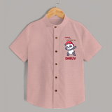 Chacha Ki Copy Style Mein Topi Shirt | Personalized Baby Shirt for Chacha's Little Copy - PEACH - 0 - 6 Months Old (Chest 23")