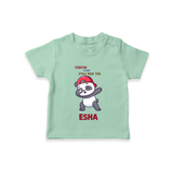 Chacha Ki Copy Style Mein Topi T-Shirt | Personalized Baby T-Shirt for Chacha's Little Copy - MINT GREEN - 0-5 Months Old (Chest 17")