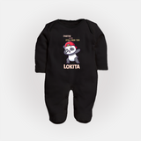 Chacha Ki Copy Style Mein Topi Sleep Suit / Full Sleeve Body Suit | Personalized Baby Sleep Suit / Full Sleeve Body Suit for Chacha's Little Copy - BLACK - New Born (Chest 7.5")