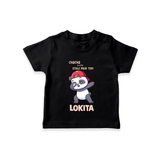 Chacha Ki Copy Style Mein Topi T-Shirt | Personalized Baby T-Shirt for Chacha's Little Copy - BLACK - 0-5 Months Old (Chest 17")