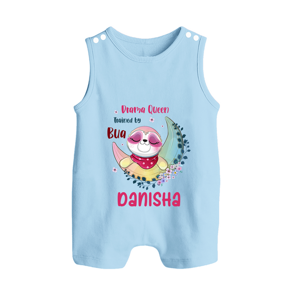 Drama Queen Trained By Bua Romper Suit / Sleeveless Romper | Custom Baby Romper Suit / Sleeveless Romper for Bua's Drama Queen - BABY BLUE - 0 - 5 Months Old (Chest 18")