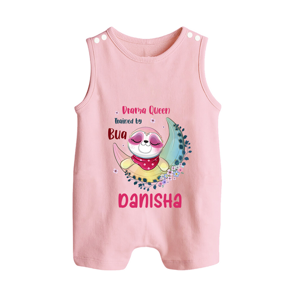 Drama Queen Trained By Bua Romper Suit / Sleeveless Romper | Custom Baby Romper Suit / Sleeveless Romper for Bua's Drama Queen - BABY PINK - 0 - 5 Months Old (Chest 18")