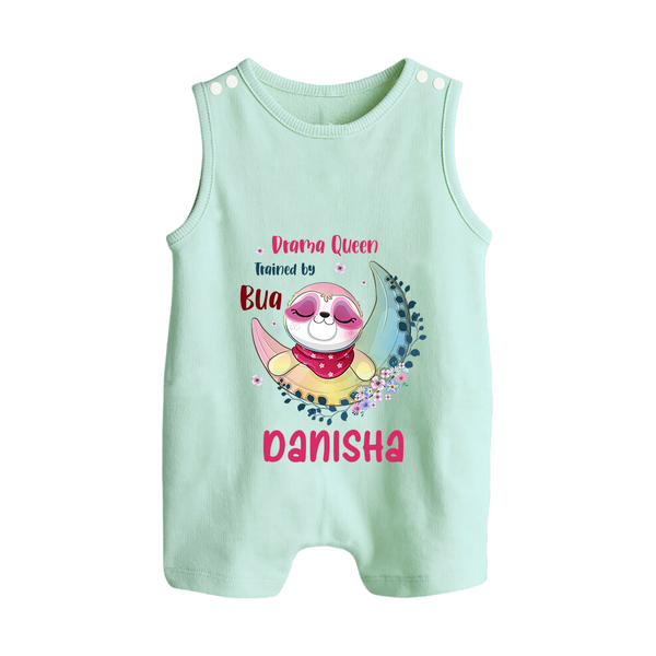Drama Queen Trained By Bua Romper Suit / Sleeveless Romper | Custom Baby Romper Suit / Sleeveless Romper for Bua's Drama Queen - MINT GREEN - 0 - 5 Months Old (Chest 18")