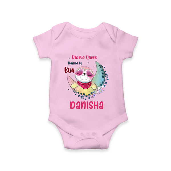Drama Queen Trained By Bua Romper / Onesie | Custom Baby Romper / Onesie for Bua's Drama Queen - BABY PINK - New Born (Chest 14")