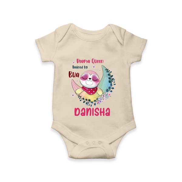 Drama Queen Trained By Bua Romper / Onesie | Custom Baby Romper / Onesie for Bua's Drama Queen - IVORY - New Born (Chest 14")