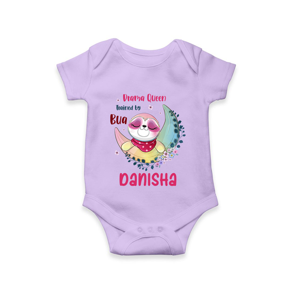 Drama Queen Trained By Bua Romper / Onesie | Custom Baby Romper / Onesie for Bua's Drama Queen - LILAC - New Born (Chest 14")