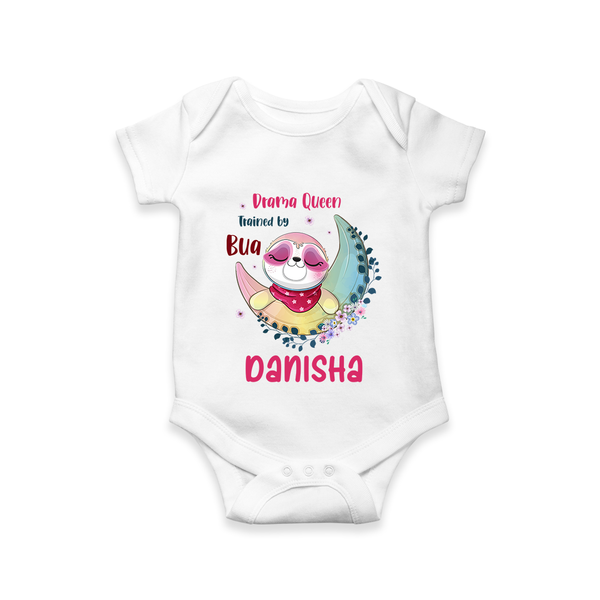 Drama Queen Trained By Bua Romper / Onesie | Custom Baby Romper / Onesie for Bua's Drama Queen - WHITE - New Born (Chest 14")
