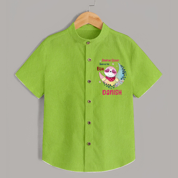 Drama Queen Trained By Bua Shirt | Custom Baby Shirt for Bua's Drama Queen - LIME GREEN - 0 - 6 Months Old (Chest 23")