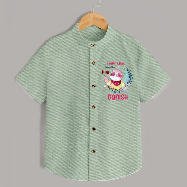 Drama Queen Trained By Bua Shirt | Custom Baby Shirt for Bua's Drama Queen - MINT GREEN - 0 - 6 Months Old (Chest 23")