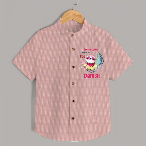 Drama Queen Trained By Bua Shirt | Custom Baby Shirt for Bua's Drama Queen - PEACH - 0 - 6 Months Old (Chest 23")