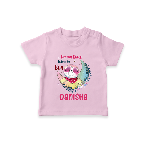 Drama Queen Trained By Bua T-Shirt | Custom Baby T-Shirt for Bua's Drama Queen - BABY PINK - 0-5 Months Old (Chest 17")