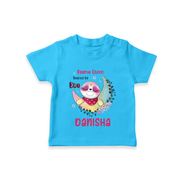Drama Queen Trained By Bua T-Shirt | Custom Baby T-Shirt for Bua's Drama Queen - SKY BLUE - 0-5 Months Old (Chest 17")