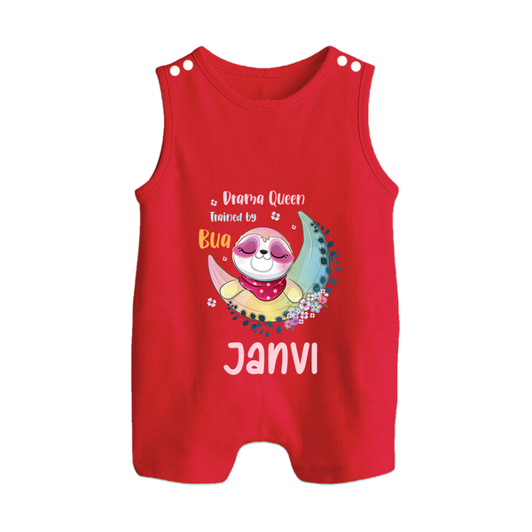 Drama Queen Trained By Bua Romper Suit / Sleeveless Romper | Custom Baby Romper Suit / Sleeveless Romper for Bua's Drama Queen - RED - 0 - 5 Months Old (Chest 18")