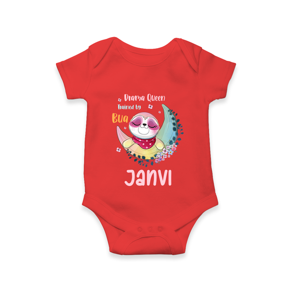 Drama Queen Trained By Bua Romper / Onesie | Custom Baby Romper / Onesie for Bua's Drama Queen - RED - New Born (Chest 14")