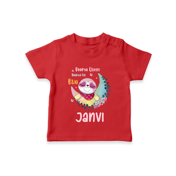 Drama Queen Trained By Bua T-Shirt | Custom Baby T-Shirt for Bua's Drama Queen - RED - 0-5 Months Old (Chest 17")