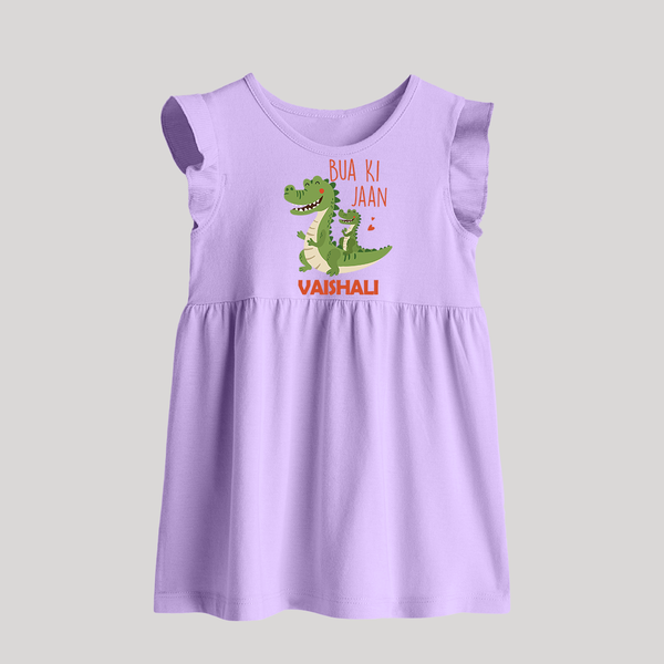 Bua Ki Jaan Baby Frock | Personalized Baby Frock for Bua's Heart - LILAC - 0 - 3 Months Old (Chest 17")