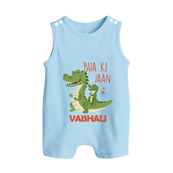 Bua Ki Jaan Romper Suit / Sleeveless Romper | Personalized Baby Romper Suit / Sleeveless Romper for Bua's Heart - BABY BLUE - 0 - 5 Months Old (Chest 18")