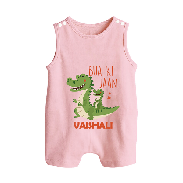 Bua Ki Jaan Romper Suit / Sleeveless Romper | Personalized Baby Romper Suit / Sleeveless Romper for Bua's Heart - BABY PINK - 0 - 5 Months Old (Chest 18")